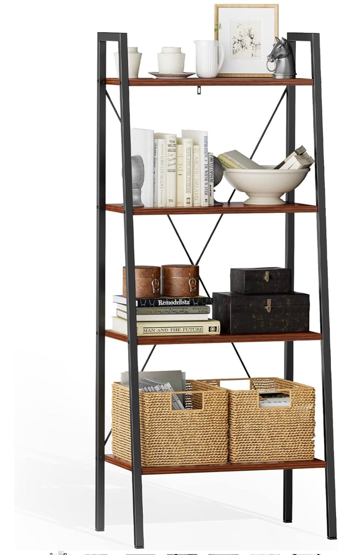 4-Tier Ladder Shelf Bookcase
