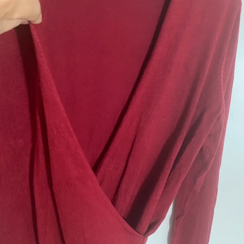 CLEO Red Wrap Sweater image indicator(3)