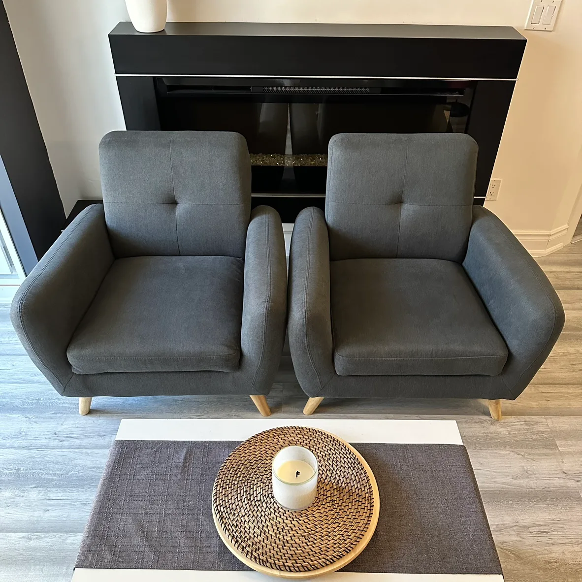 Structube Fany Arm Chairs Dark Grey thumbnail