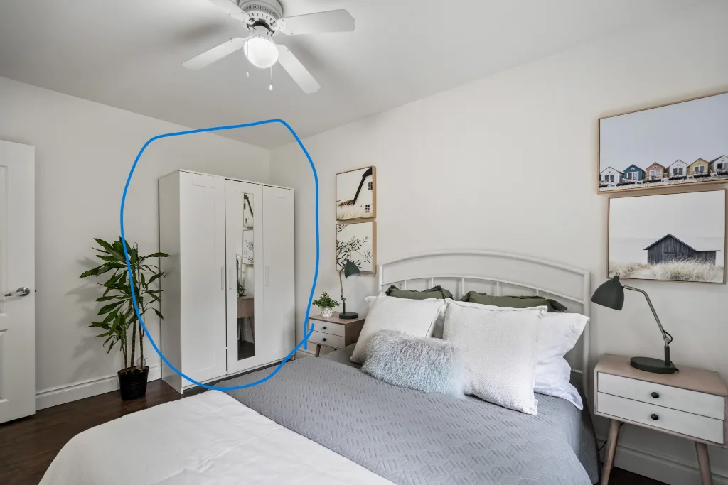 Ikea White Three Door Wardrobe with Mirror thumbnail