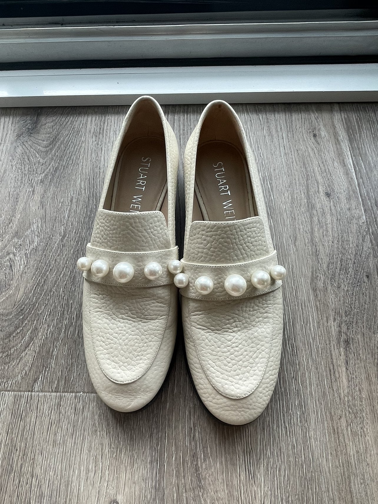 Stuart Weitzman Goldie Loafer | Color: Cream | Size: 6.5