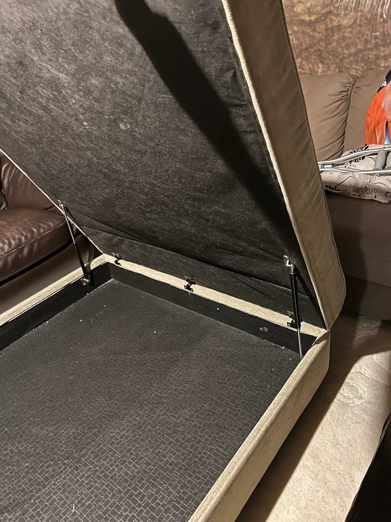 Taupe Large Storage Ottoman image indicator(4)