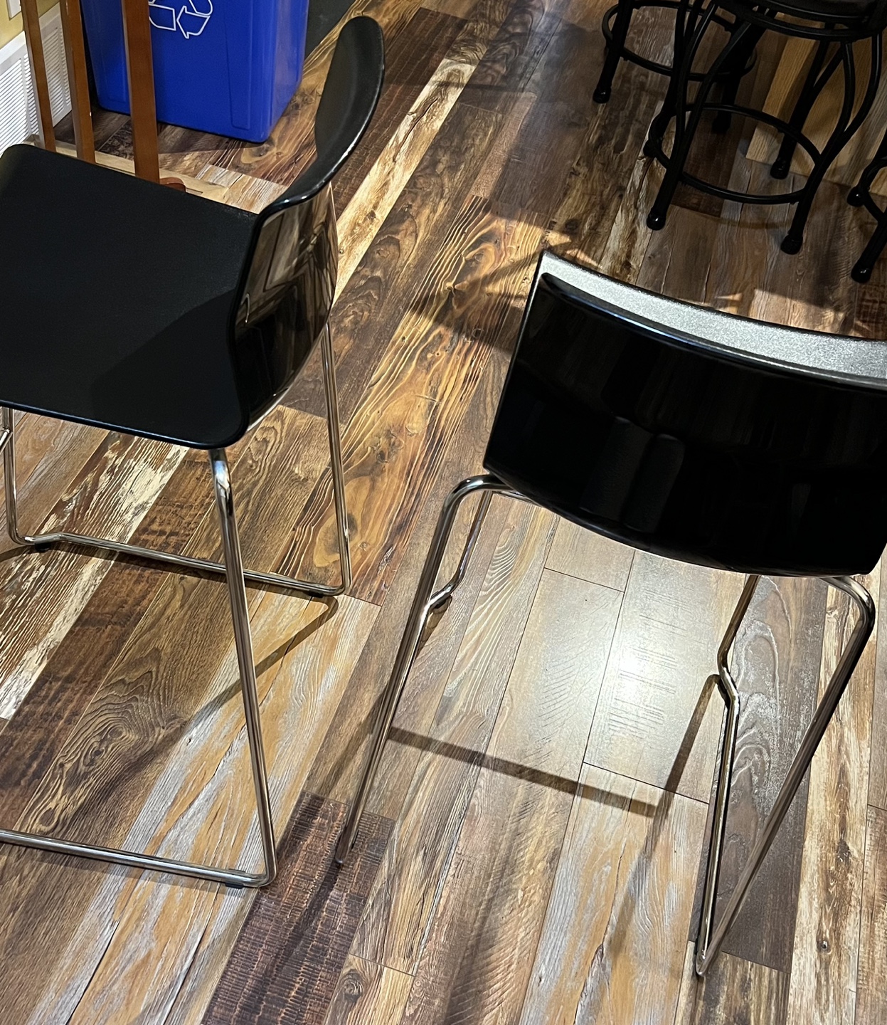 Set of Two Black Bar Stools - photo 2