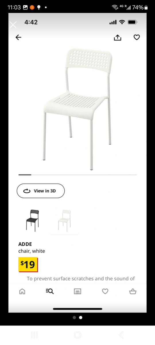 IKEA ADDE chair, white （set of 2） - photo 2