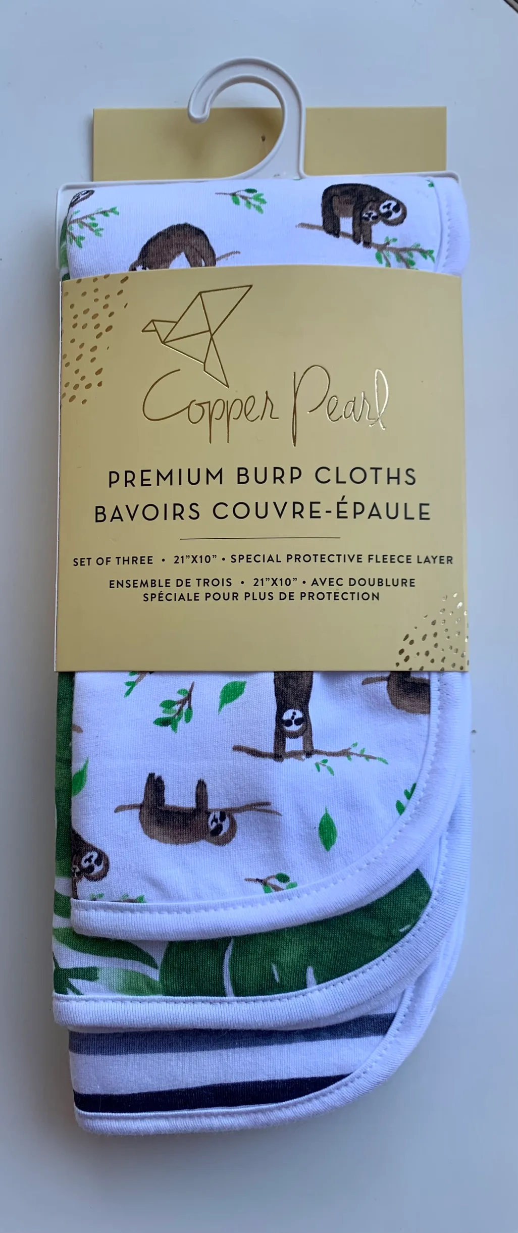 BNIP Copper Pearl Burp Cloths - 3 Pack thumbnail