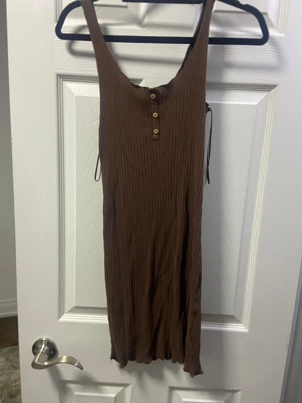 Brown Ribbed Knit tank top Dress #freecycle thumbnail