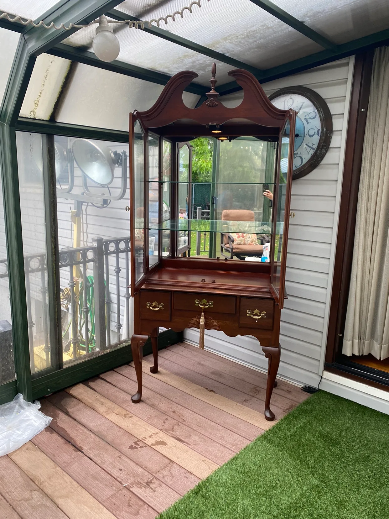 Wooden Curio Cabinet China display shelf image indicator(3)