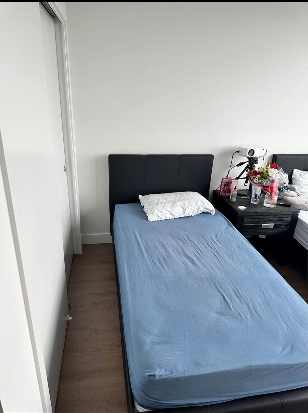 Twin bed frame and mattress