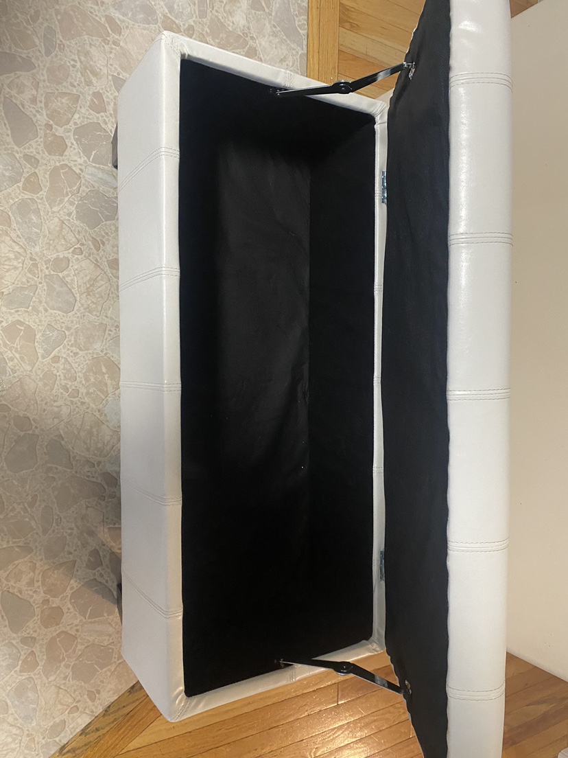 White Storage Ottoman - photo 2