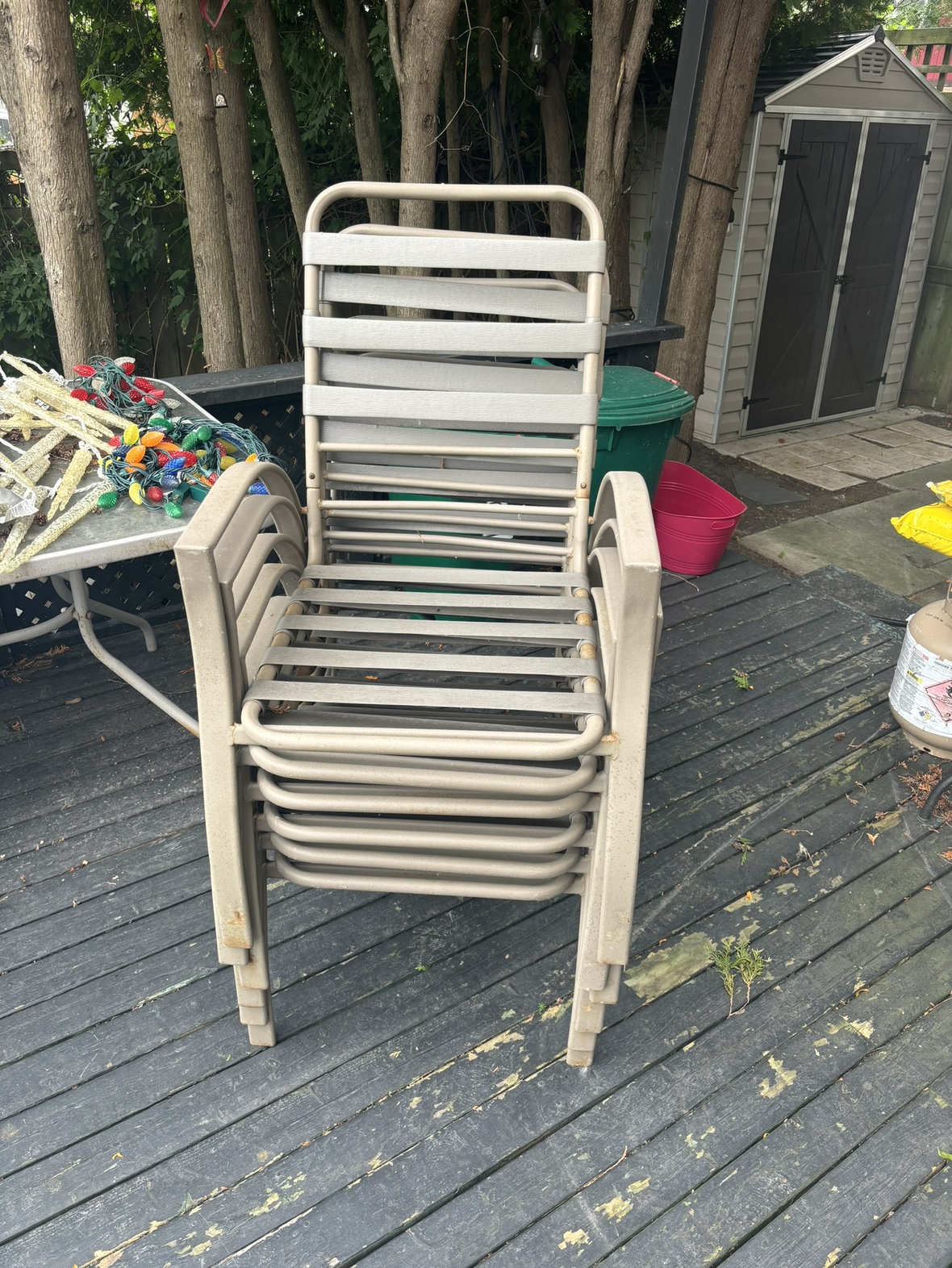 6 Metal Patio Chairs