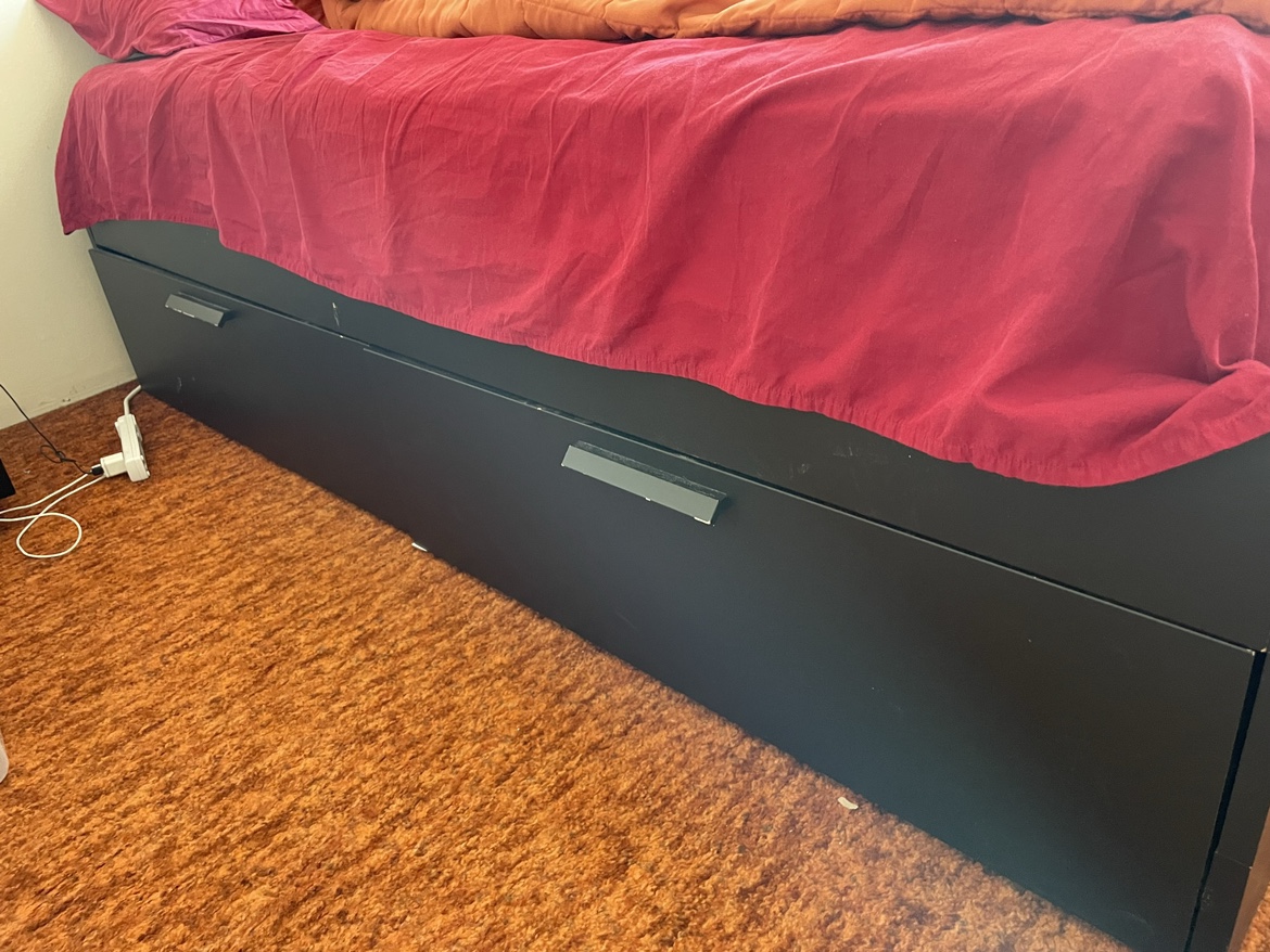 Queen size Bed Frame with Storage [Must go Today] - photo 2