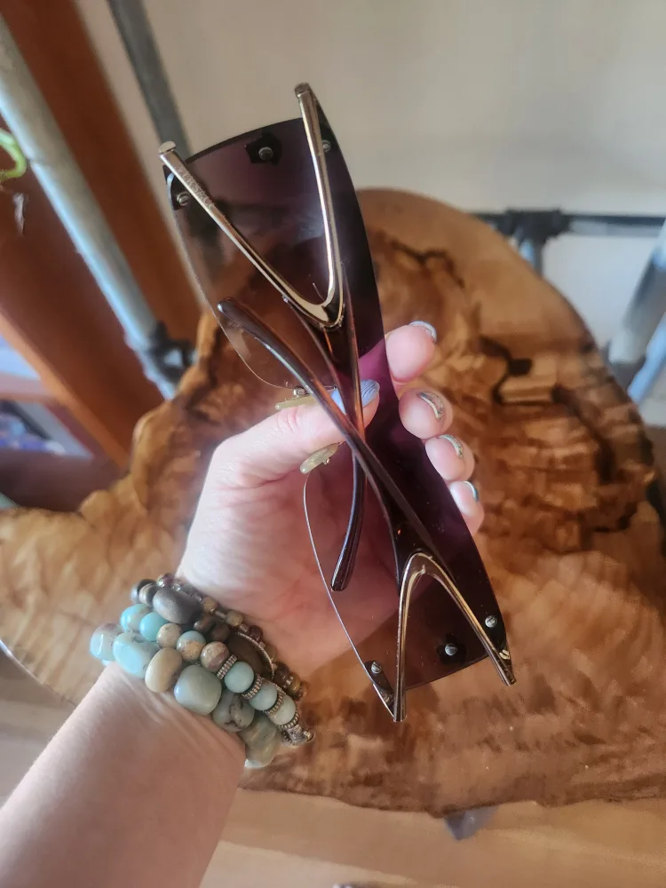 Vintage Versace Sunglassses - Black Purple Blue Gradient image indicator(4)