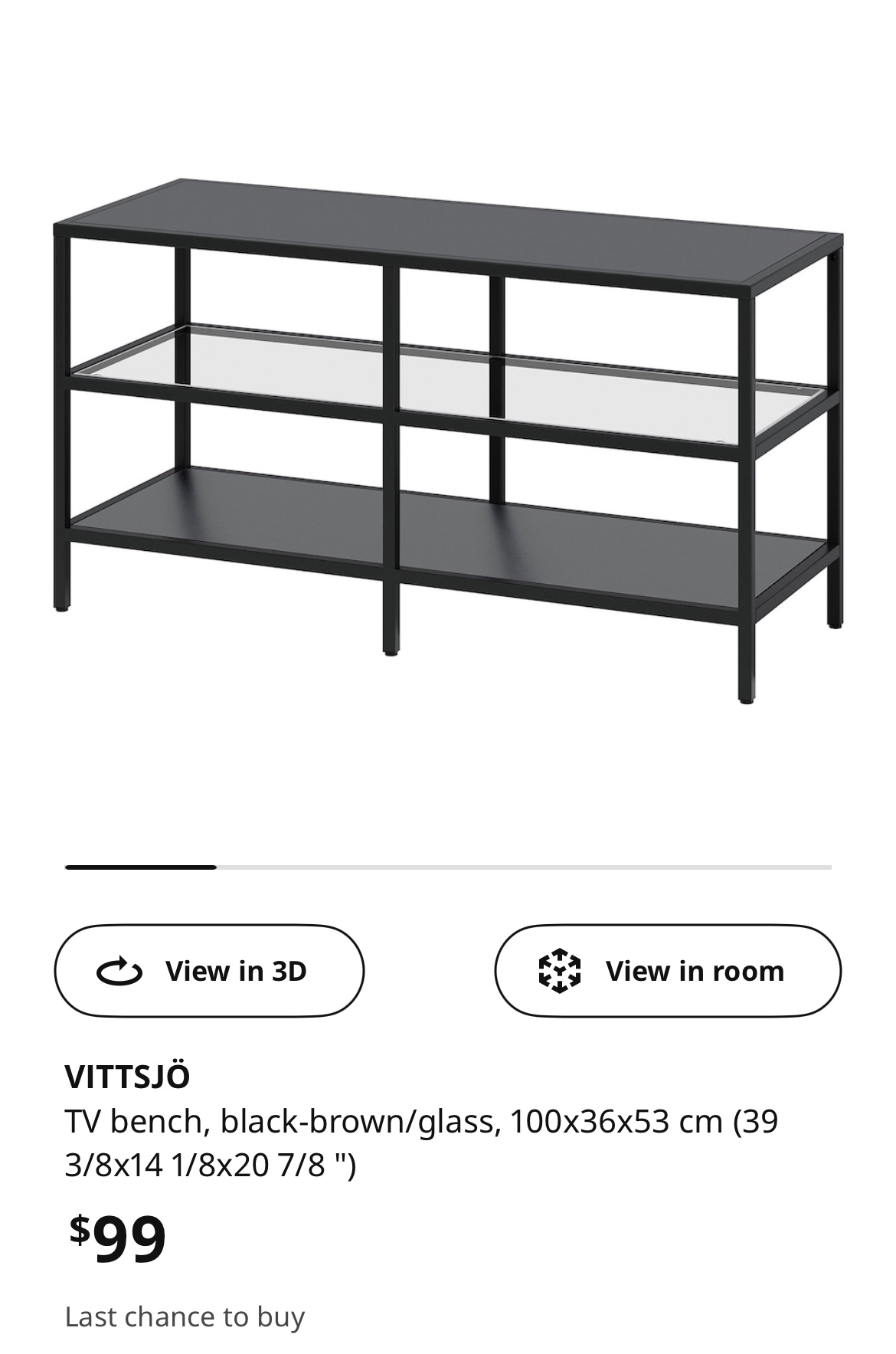 Black/Glass TV Stand