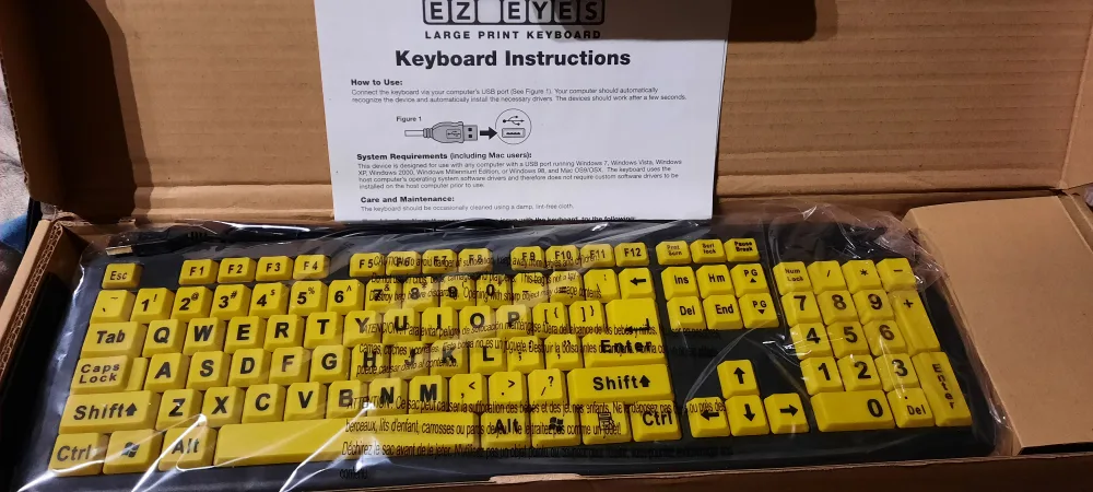 x2 Brand New EZ Eyes Large Print Keyboards image indicator(2)