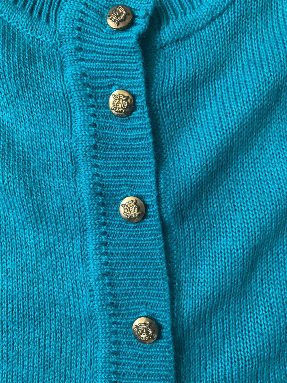 Vintage 80s/90s Teal Cardigan with Pockets image indicator(9)