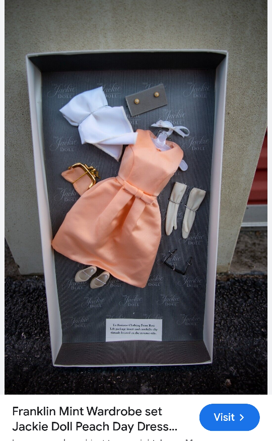 Jackie Doll Peach Day Dress Purse Gloves - photo 2