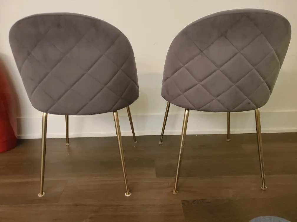 🔥 Structube Velvet Light Grey Dining Chairs Set image indicator(2)