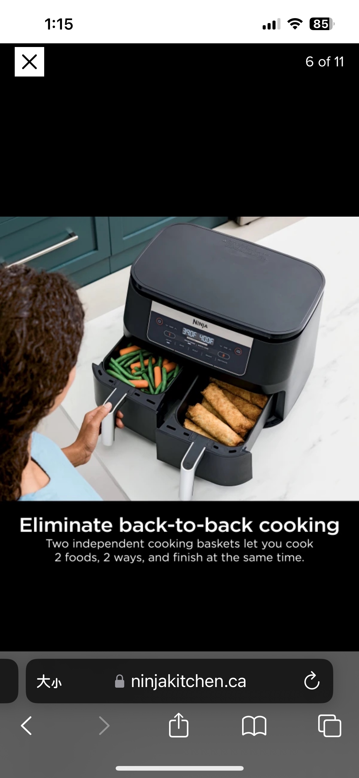 Ninja™ Foodi® DZ090C 5-in-1, 6-qt. 2-Basket Air Fryer - photo 4
