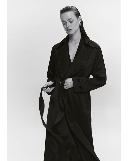 Black Satin Belted Trench NWT - photo 3