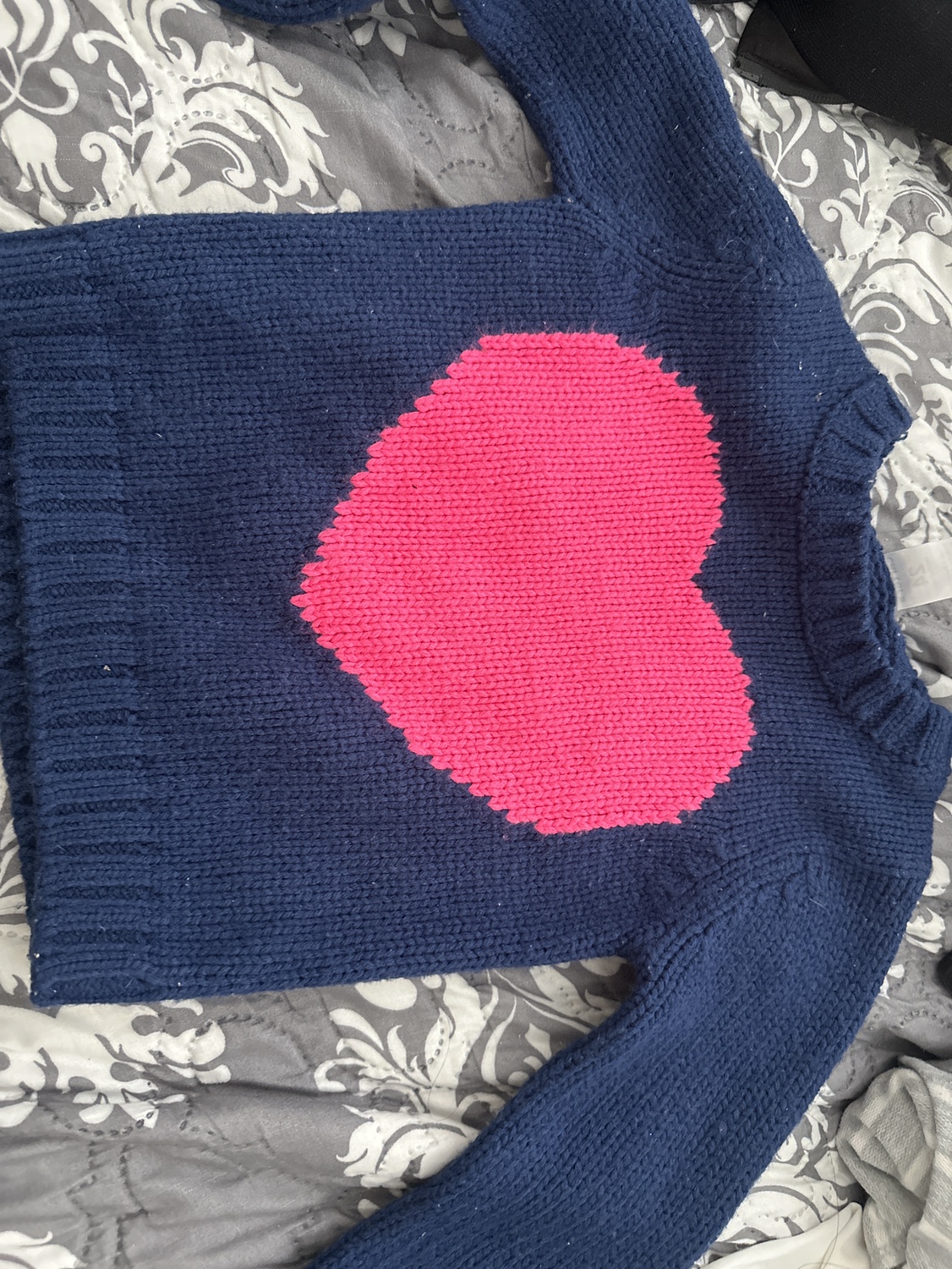 Blue Sweater with Pink Heart  24 months - photo 2
