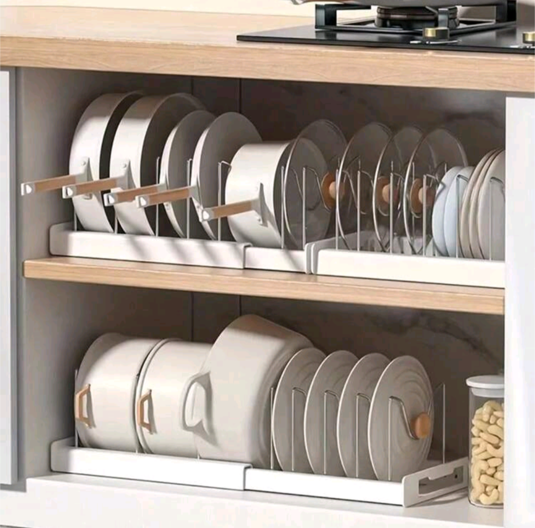 Stretchable Kitchen Rack - for plates, lids, cutlery and pots