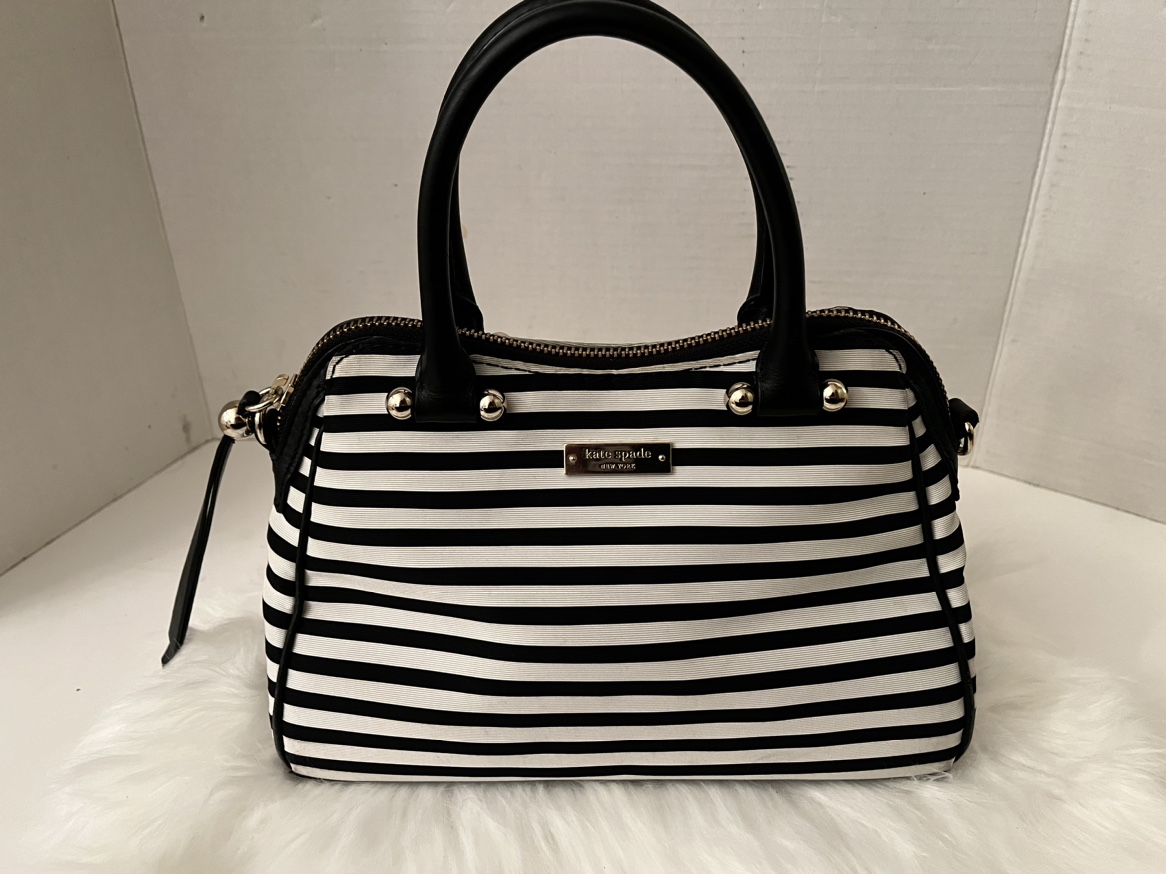👜 Kate Spade Black & White Striped Satchel Bag👜 - photo 5