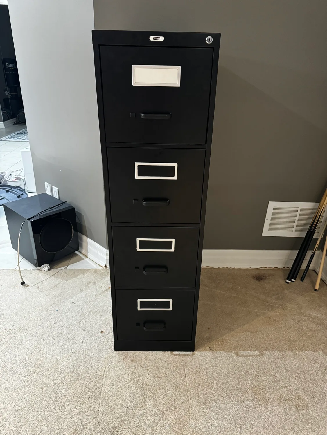 Black 4-Drawer Filing Cabinet thumbnail