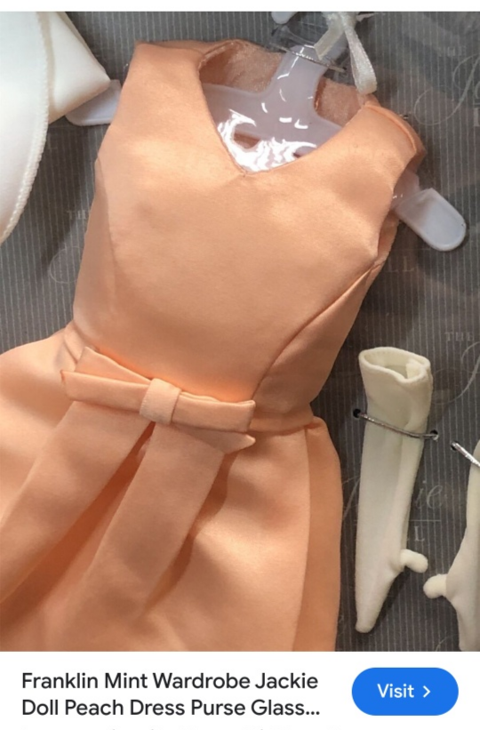 Jackie Doll Peach Day Dress Purse Gloves - photo 3