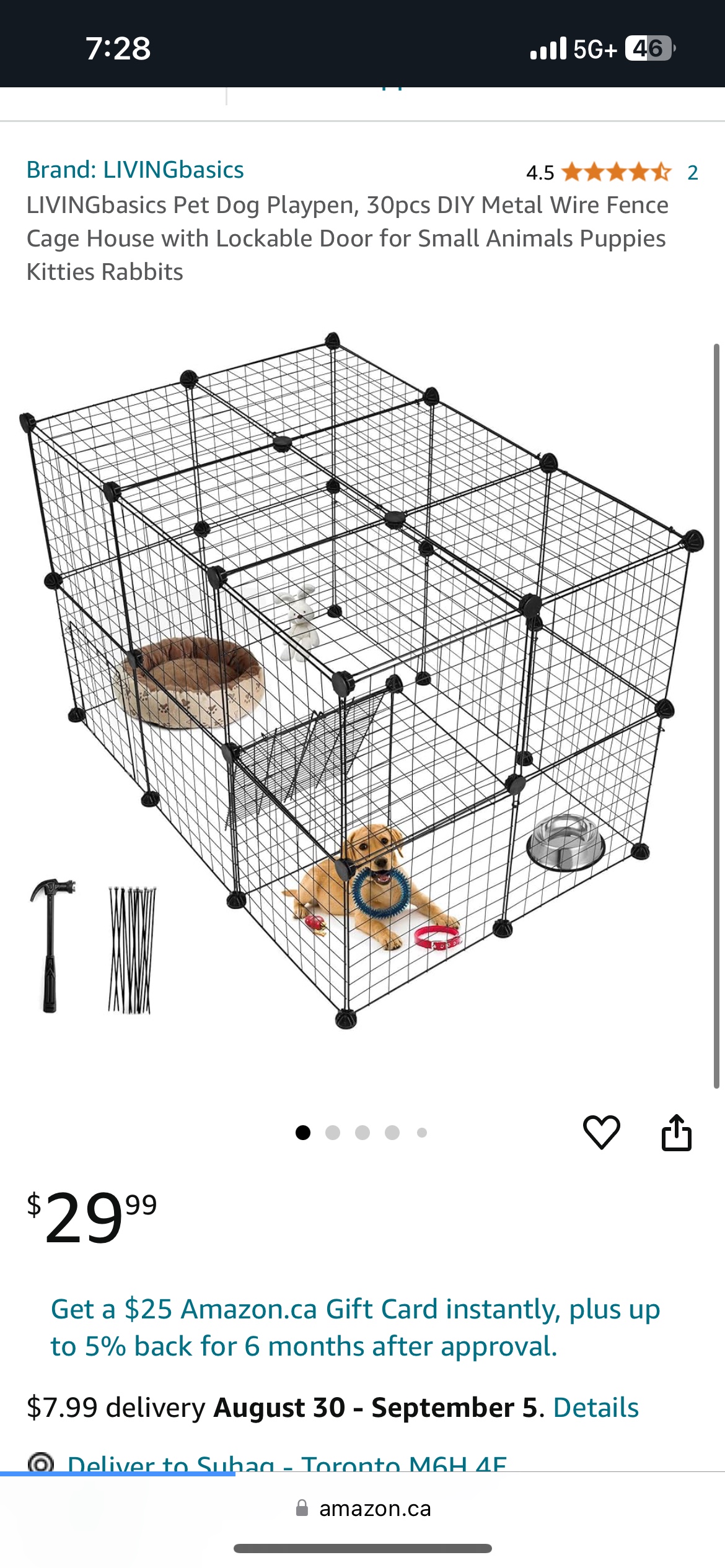 Pet Dog Playpen, 30pcs DIY Metal Wire Fence Cage House