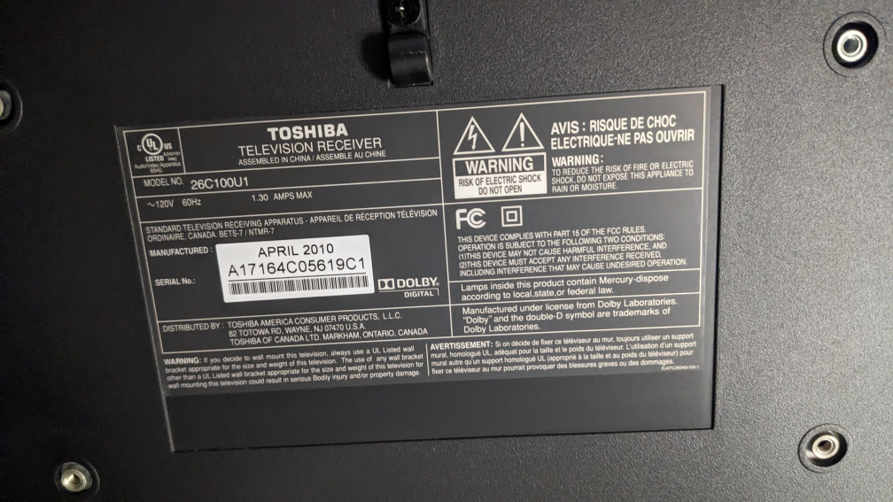 Toshiba 26" LCD Television - photo 3