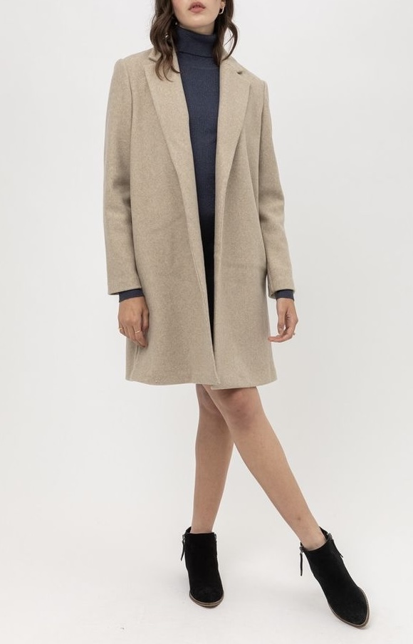Love Tree Beige Wool “Coatigan”