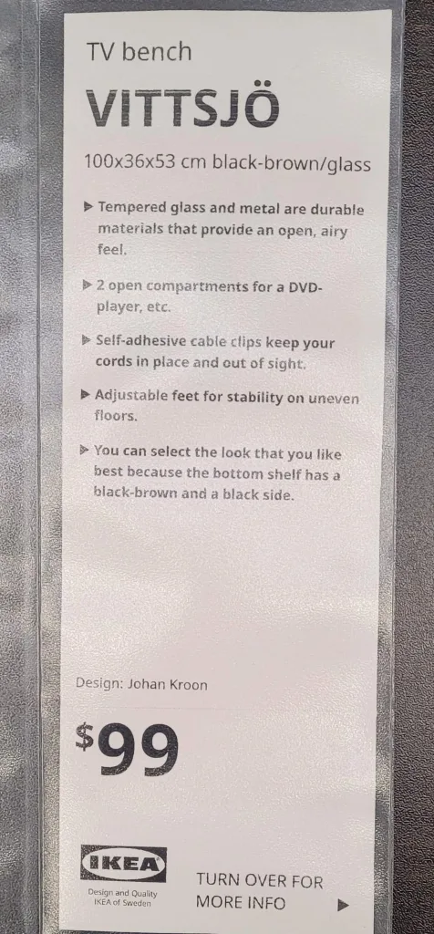 VITTSJÖ TV bench, black-brown/glass image indicator(4)