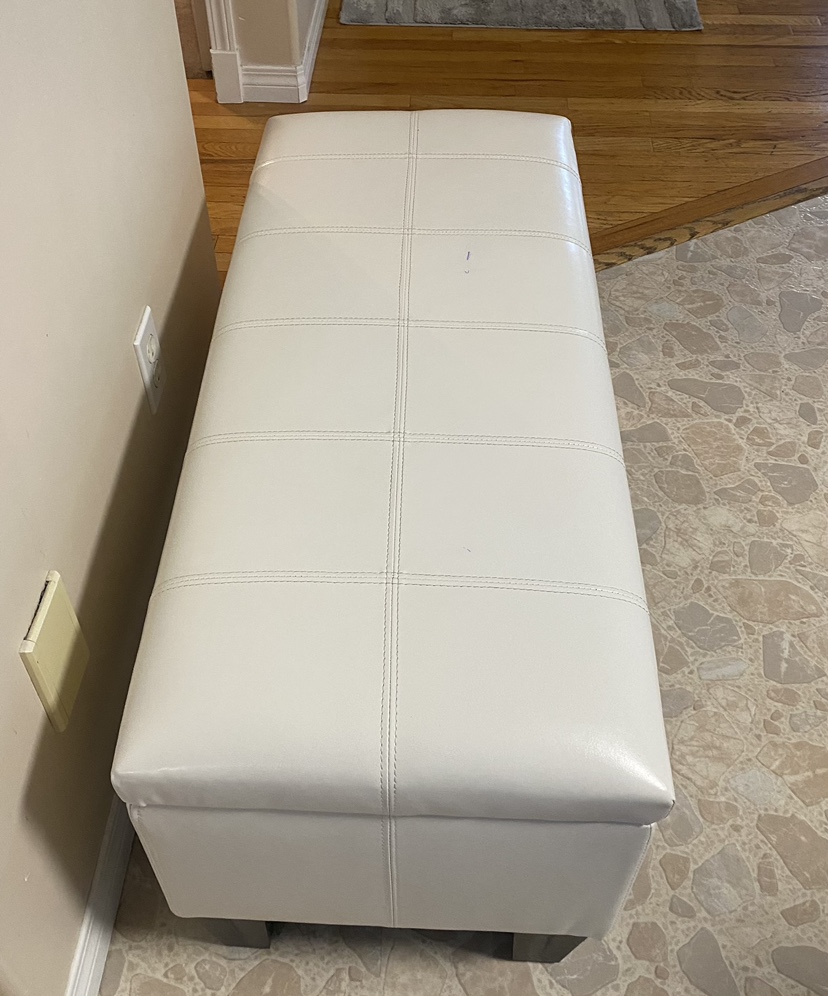 White Storage Ottoman