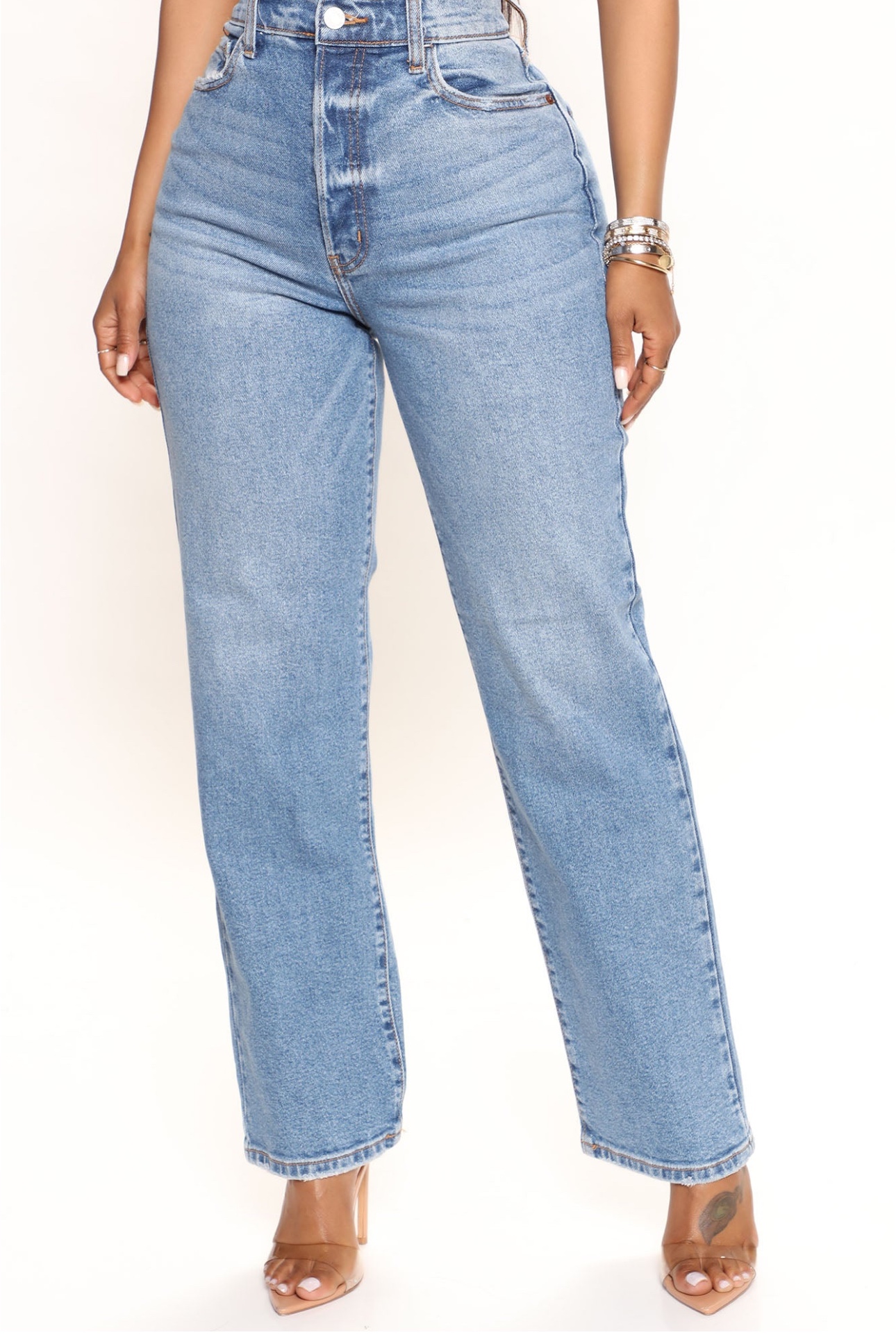 High Waisted Straight Leg Jeans - photo 2