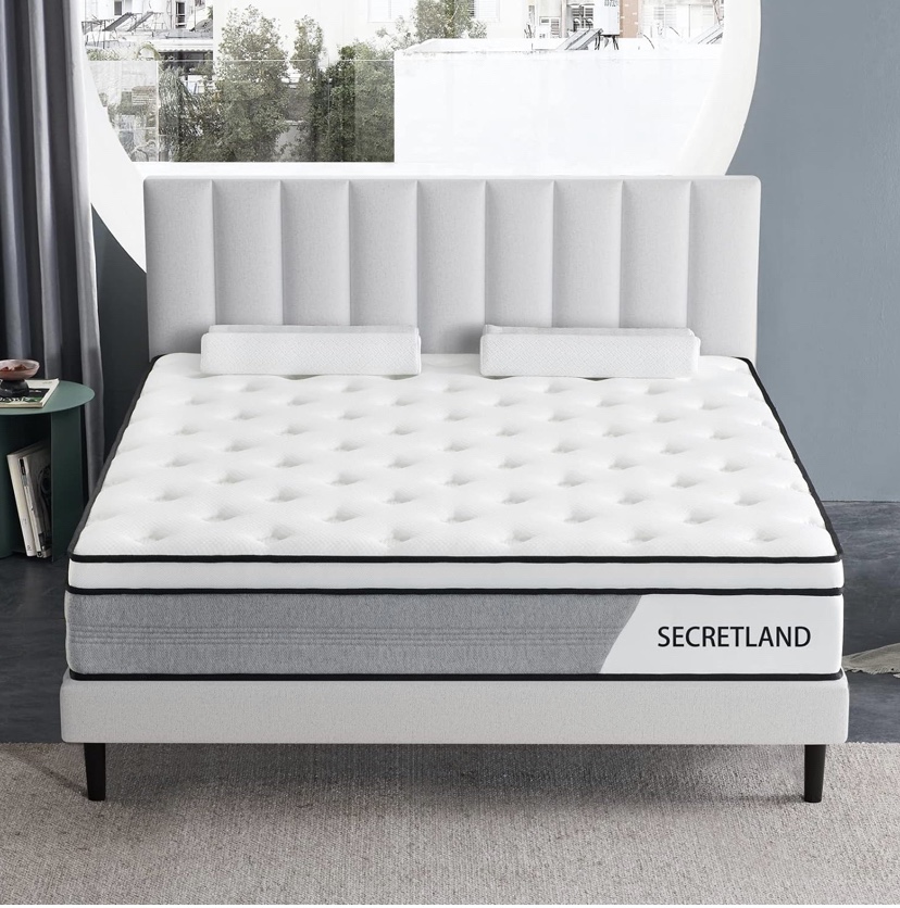 Twin metal bed frame + mattress - photo 5