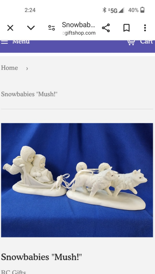 Snowbabies "Mush!" Figurine