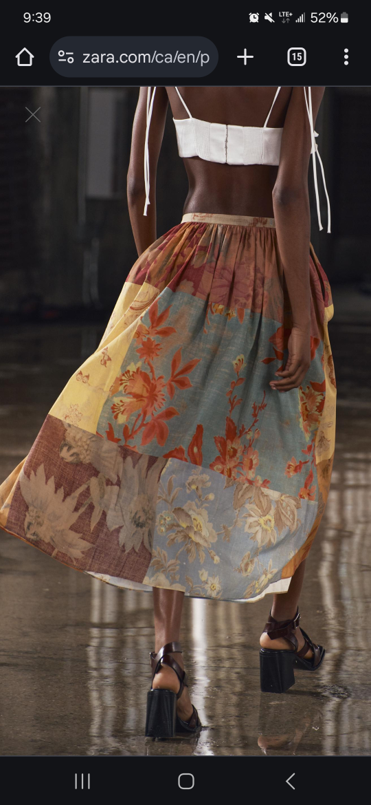 Zara Printed Midi Skirt (M)