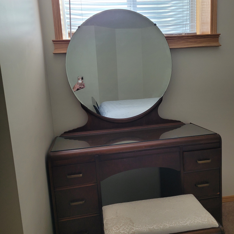 Vintage Vanity Set with Stool