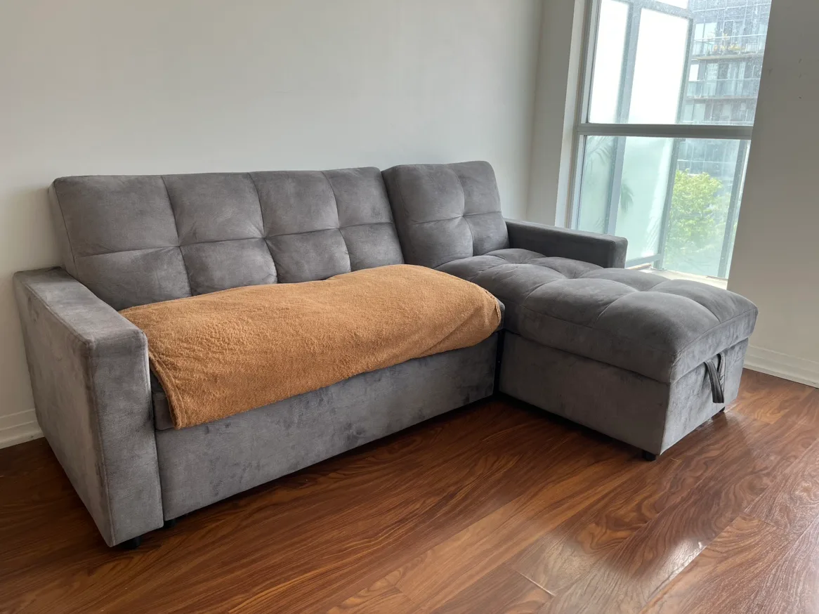 Moving sales -  Grey Sectional Sofa Bed with storage image indicator(2)