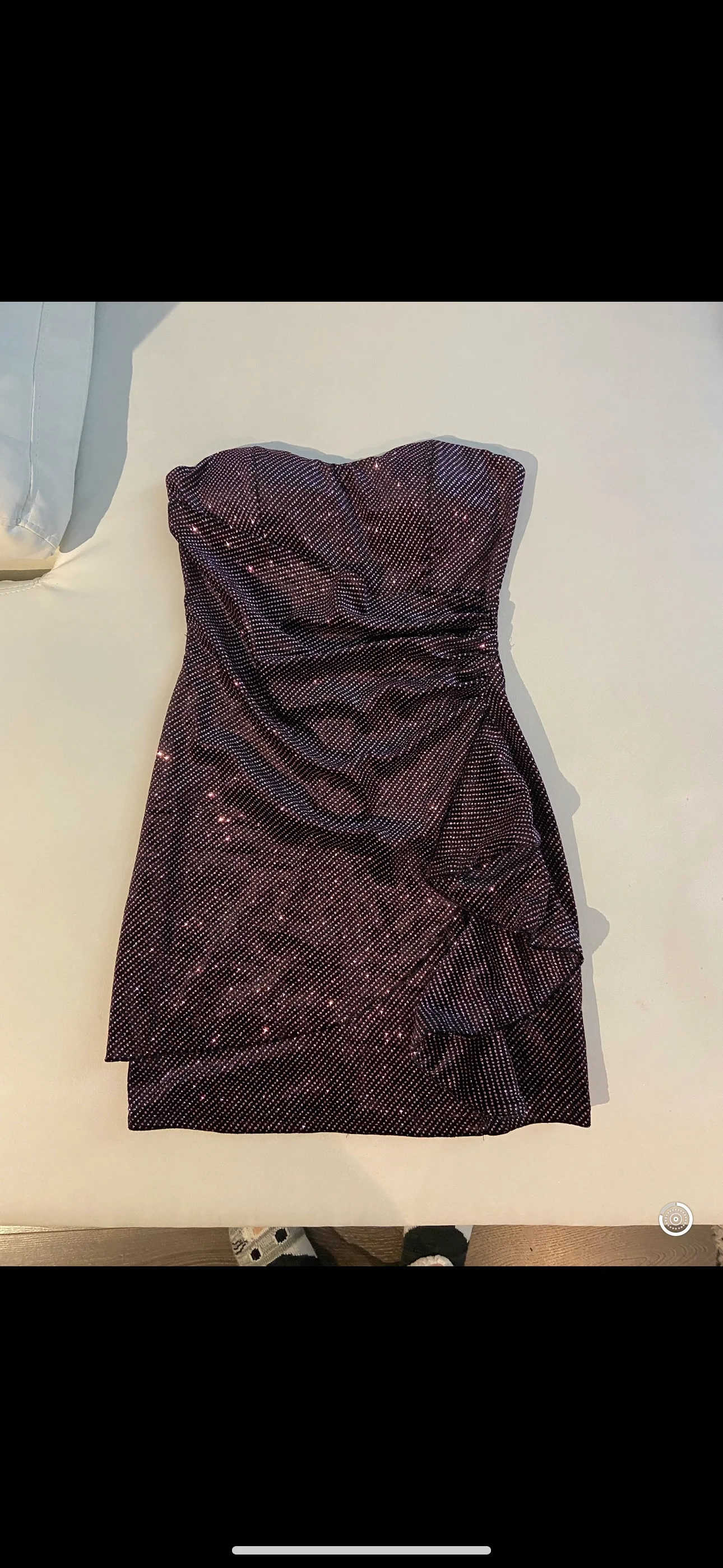 Purple Strapless Mini Dress thumbnail