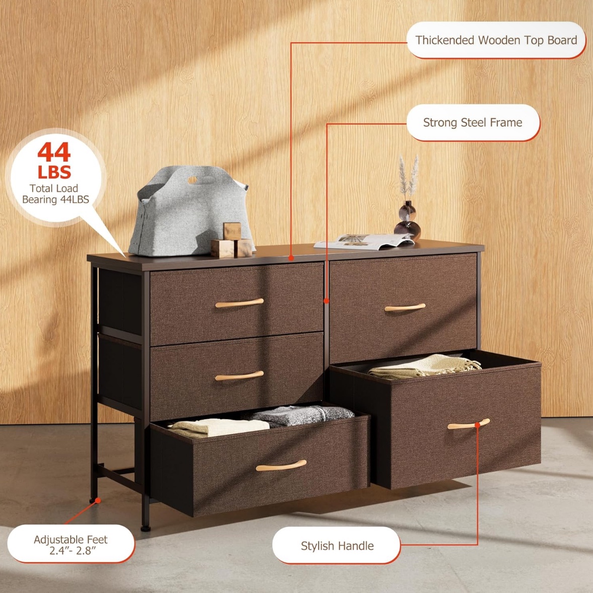 5 Drawer Bedroom Dresser - photo 2