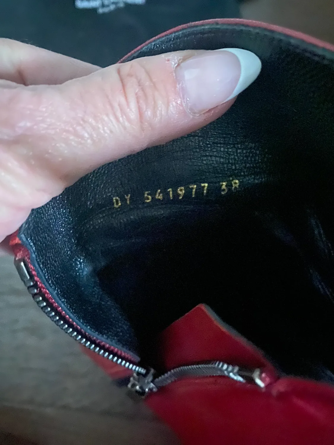 Saint Laurent Red Leather Ankle Boots image indicator(5)