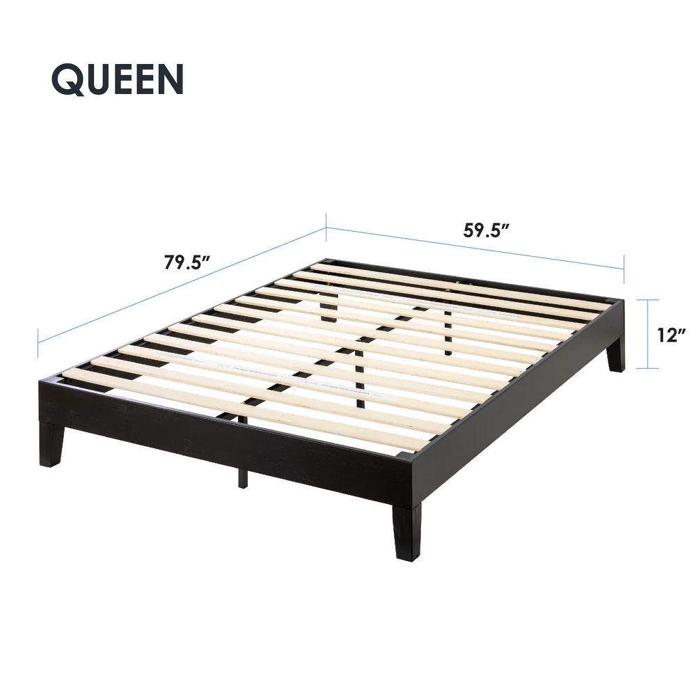 Grand Solid Wood 12-inch Platform Bed Frame by Crown Comfort - photo 3