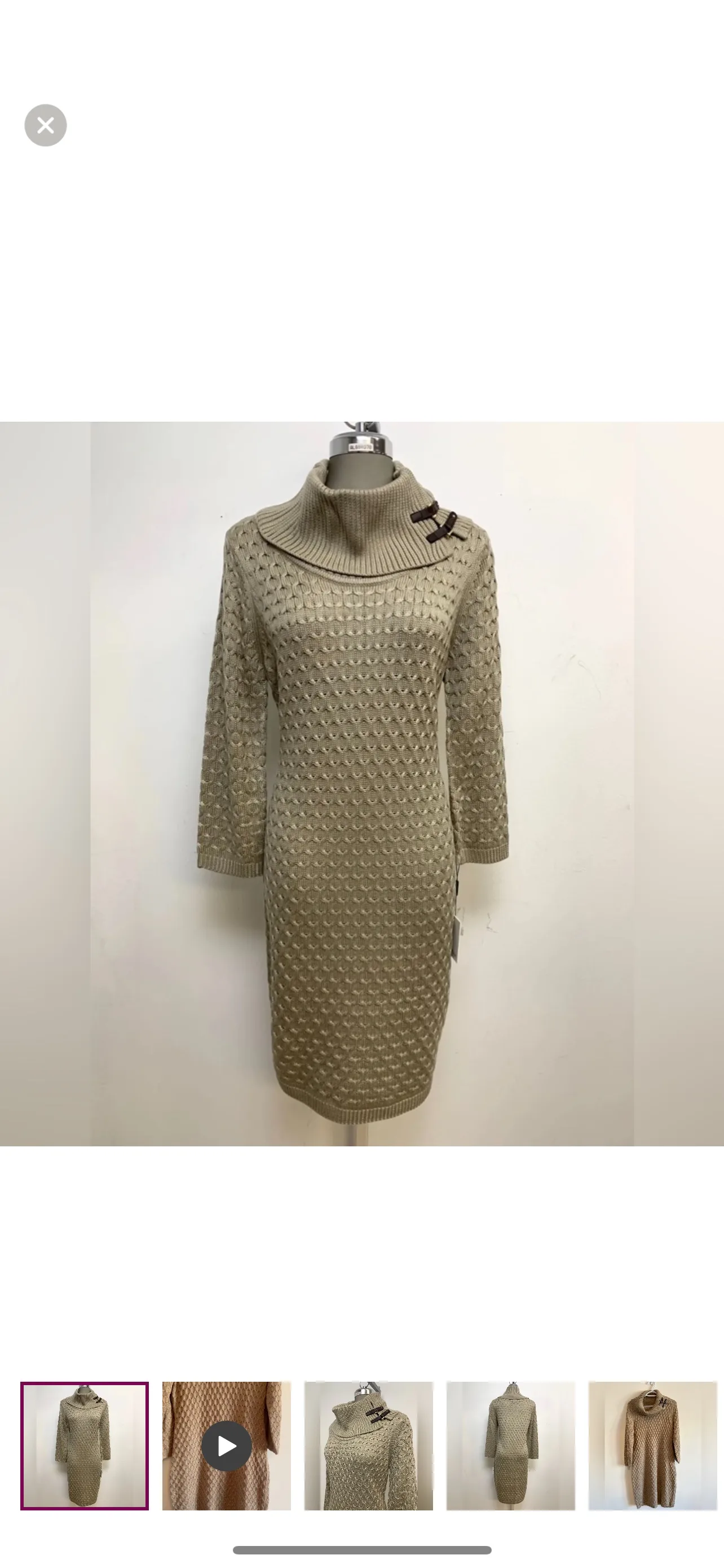 Beige Cable Knit Tunic Sweater thumbnail