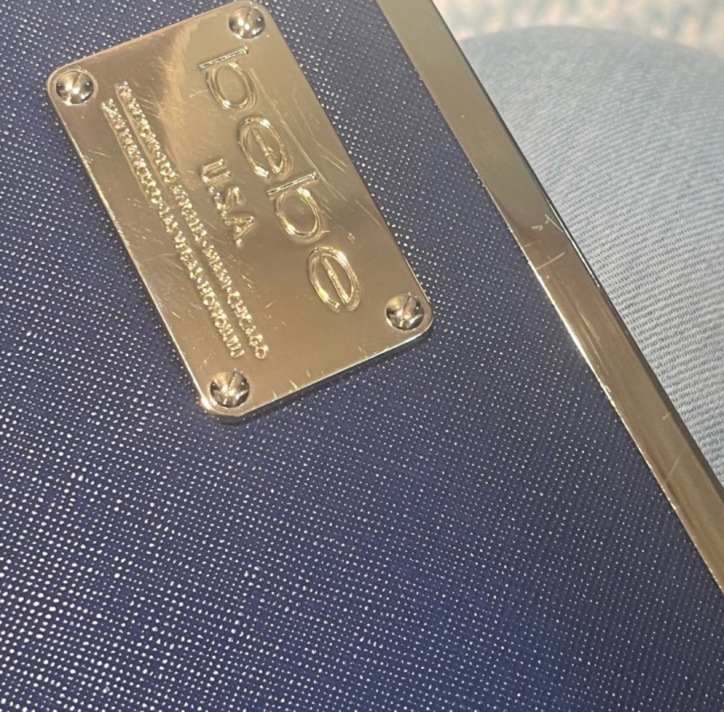Bebe Navy Blue & Gold Clutch Bag - photo 3