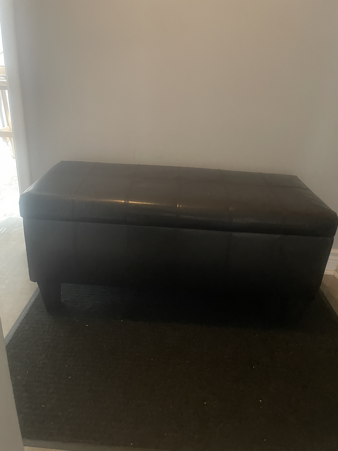 Storage Ottoman/ bench with padded leather seat - photo 2