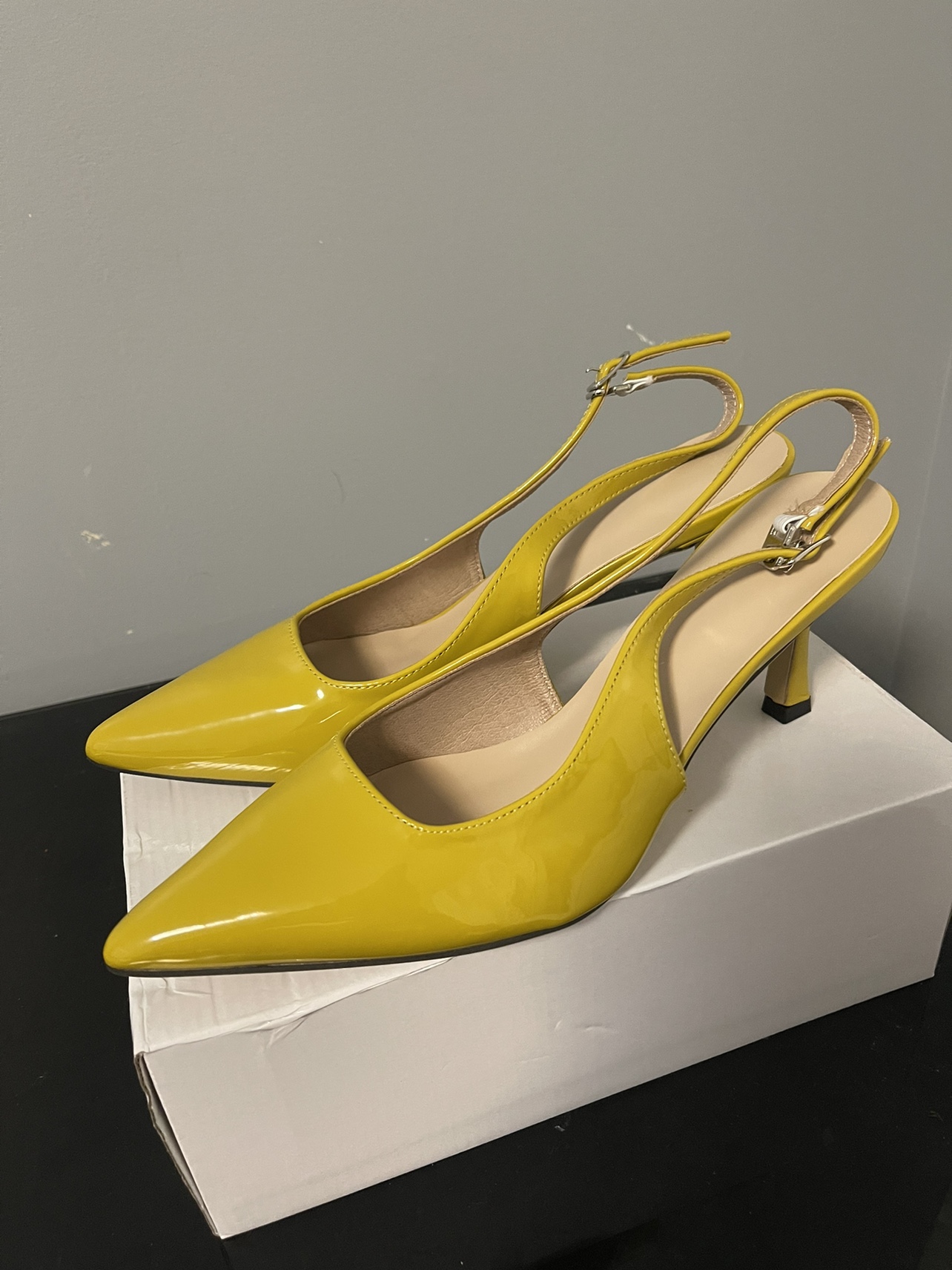 Yellow Slingback Heels Size 41
