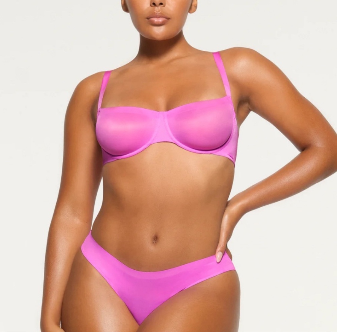 SKIMS No Show Unlined Balconette Bra / 34DD (E) / Pink - photo 3