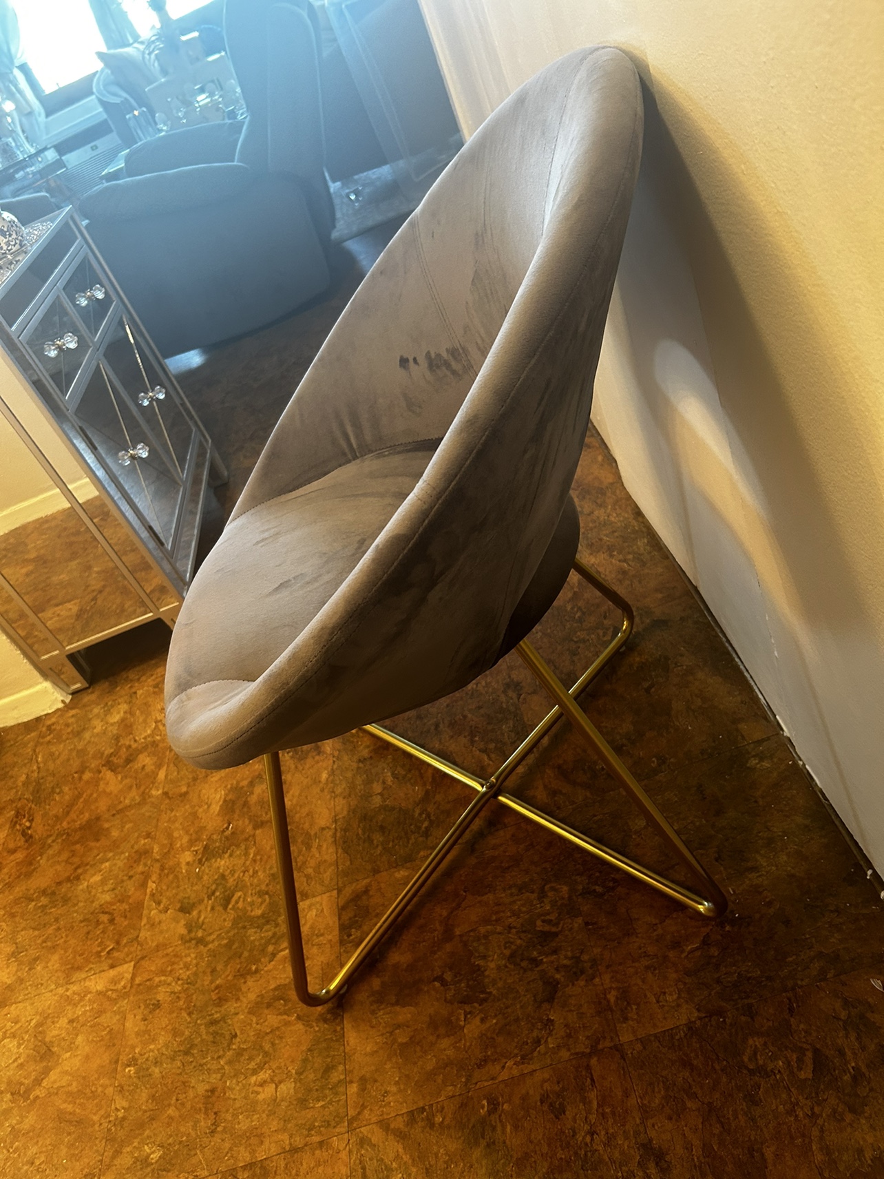 Grey Velvet Accent Chair - photo 3