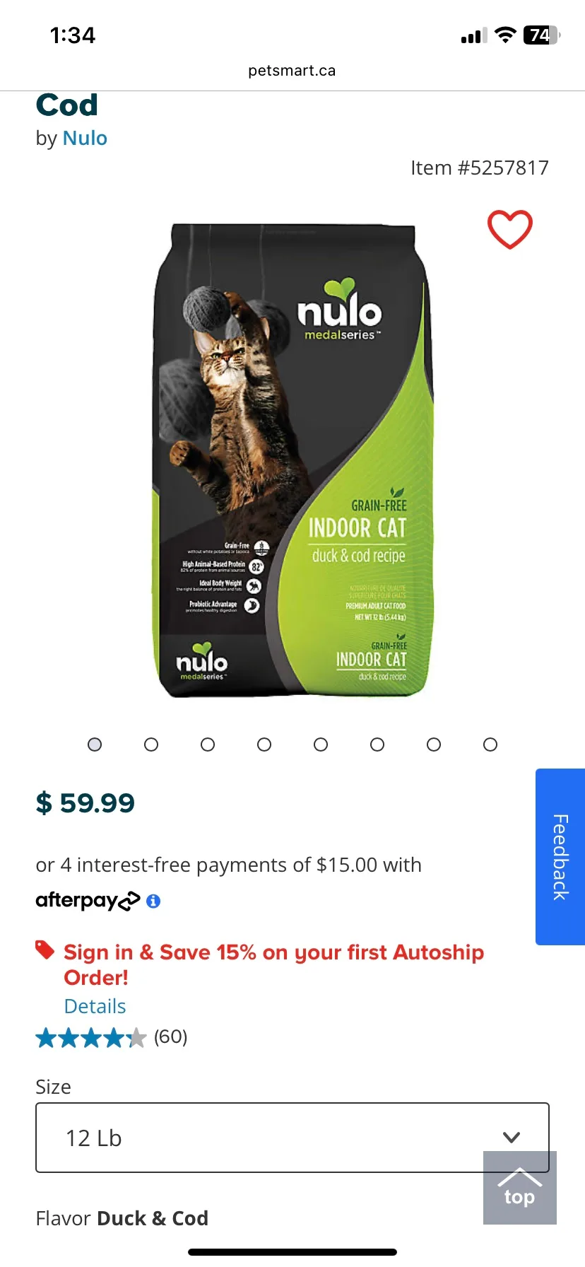 Nulo Medal Series Grain-Free Indoor Cat Food - Duck & Cod thumbnail